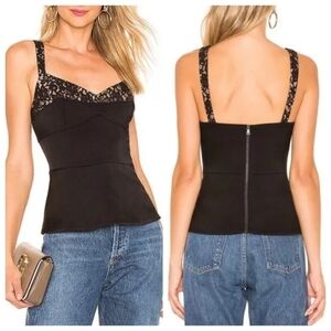 New BCBGMAXAZRIA Corset Crepe Tank Top